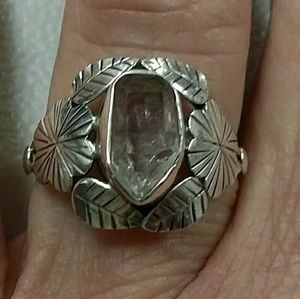 Herkimer Diamond, Sterling Silver Ring, 8